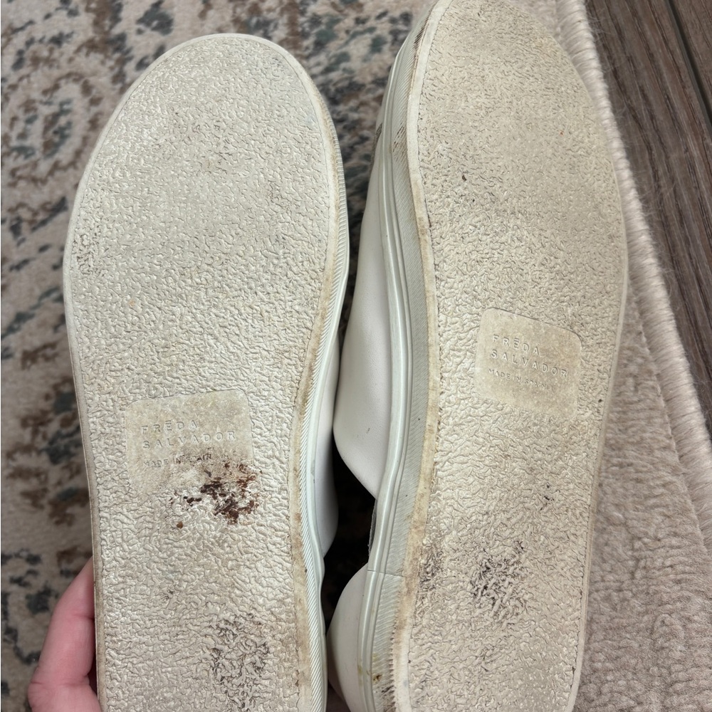 Freda Salvador White Leather Lace-Up Sneakers - Picture 5 of 5